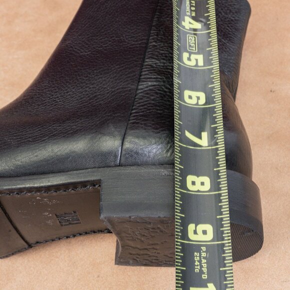 Frye Women Veronica Inside Zip Moto Biker Black Ankle Leather Lug Boots size 11 - Picture 7 of 8